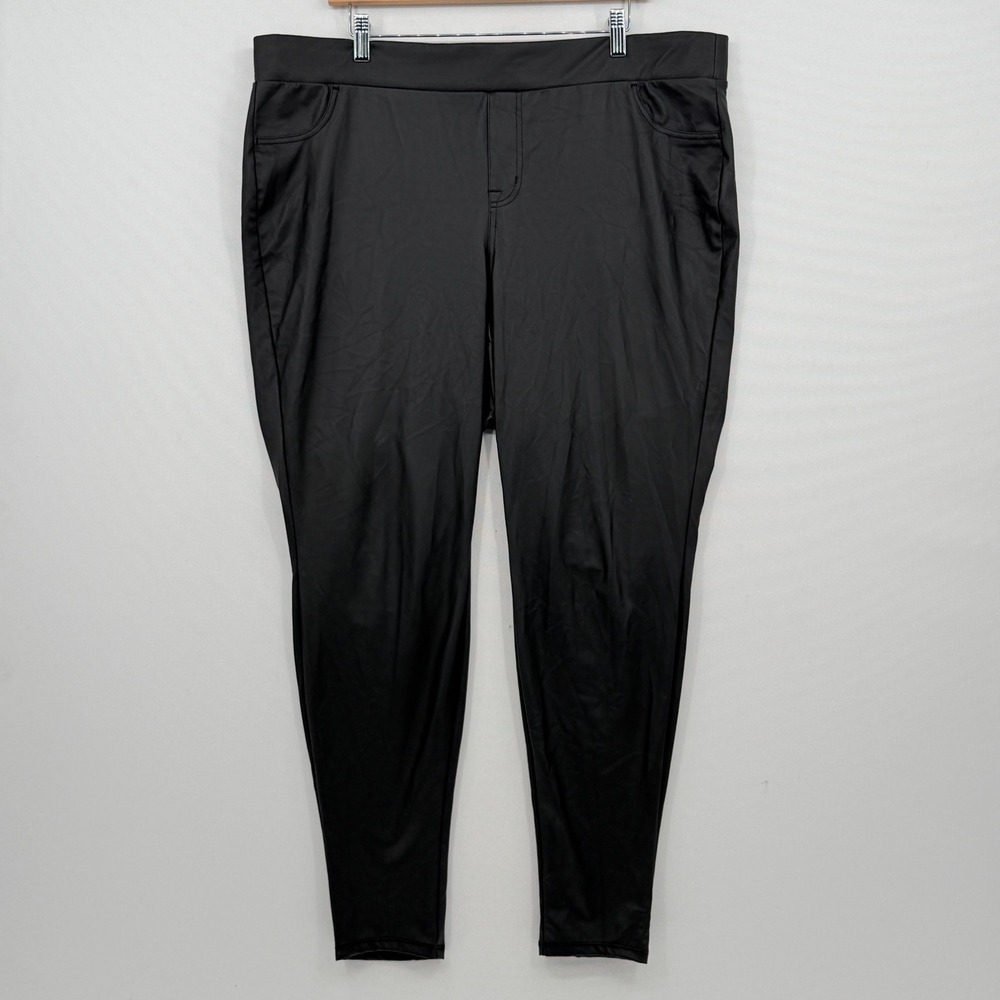 Torrid Faux Leather Leggings Women 3 3X Black Pull On Slim Fit Edgy Streetwear